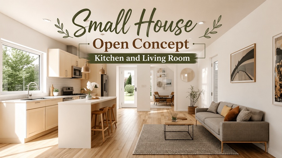 Small House Open Concept Kitchen and Living Room